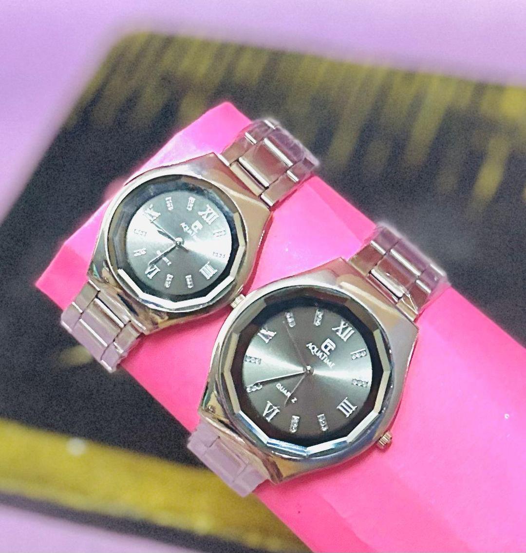 Unisex Quartz Watch Set - Stylish Chain Strap - 1 Pc for Couples