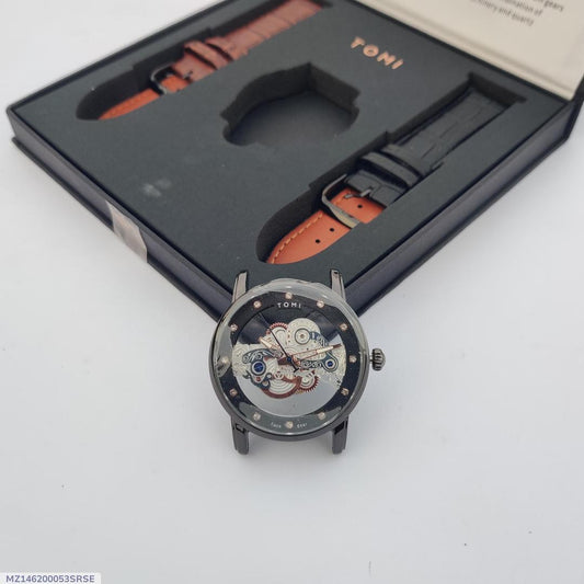 Stainless Steel Quartz Watch with 1 Pc Analogue Face and 2 Straps