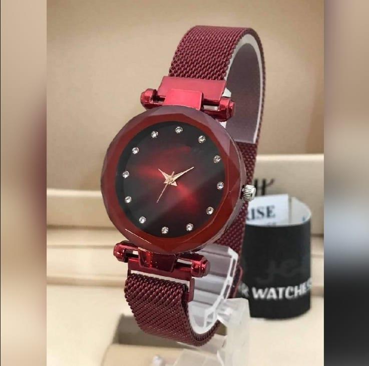 Stunning Women's Rose Gold Quartz Watch - 1 Pc Round Plain Strap
