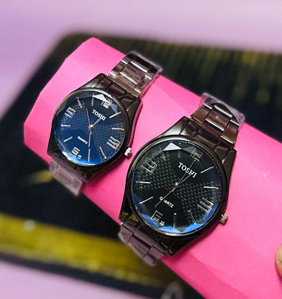 Unisex Quartz Watch Set - Stylish Chain Strap - 1 Pc for Couples
