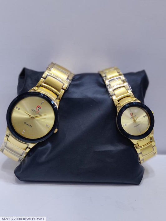 Couple's Golden Chain Watches