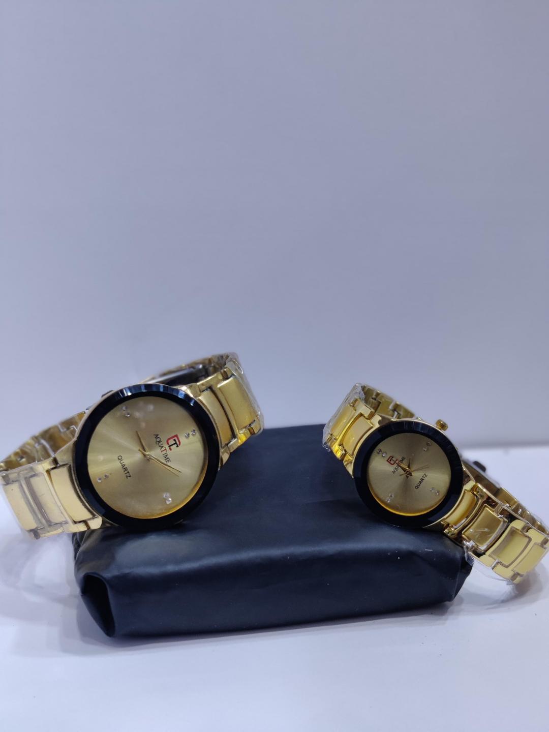 Couple's Golden Chain Watches
